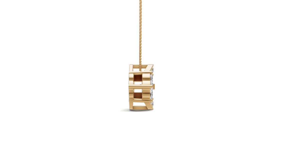 Diamond Open Rhombus Cluster Pendant