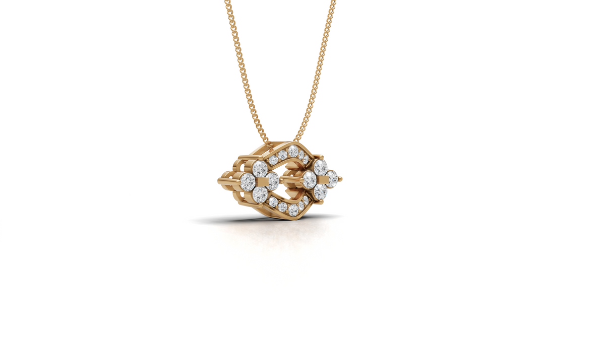 Diamond Open Rhombus Cluster Pendant