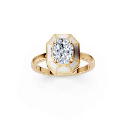 Classic Oval Diamond Solitaire Ring