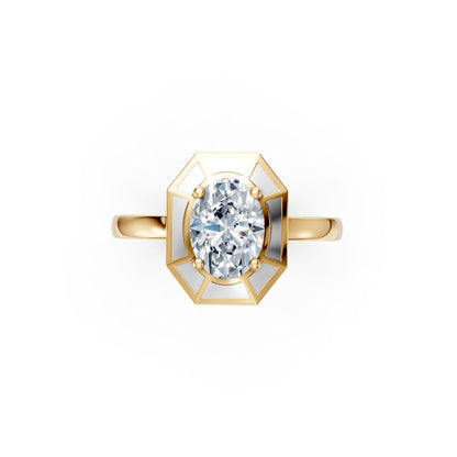 Classic Oval Diamond Solitaire Ring
