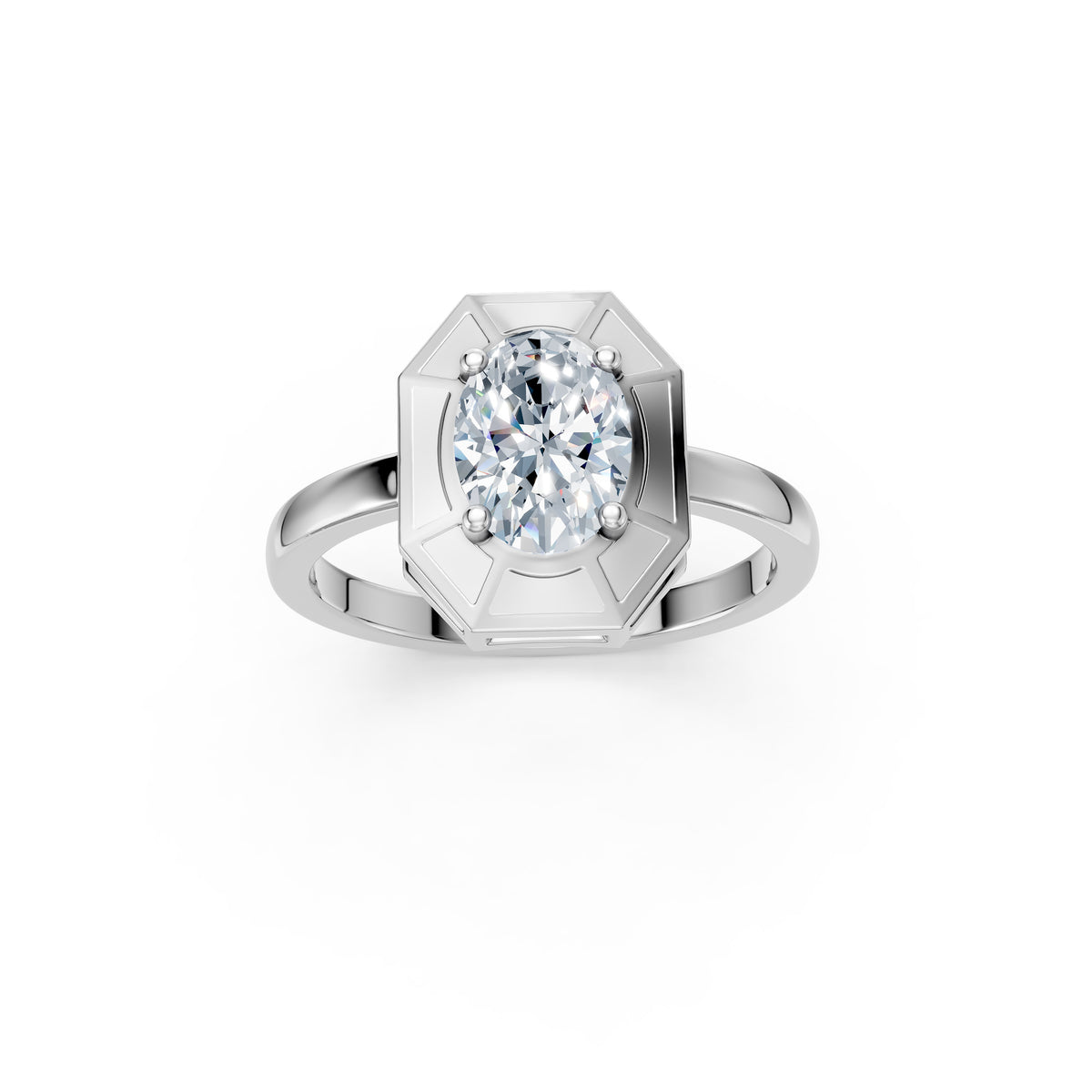 Classic Oval Diamond Solitaire Ring