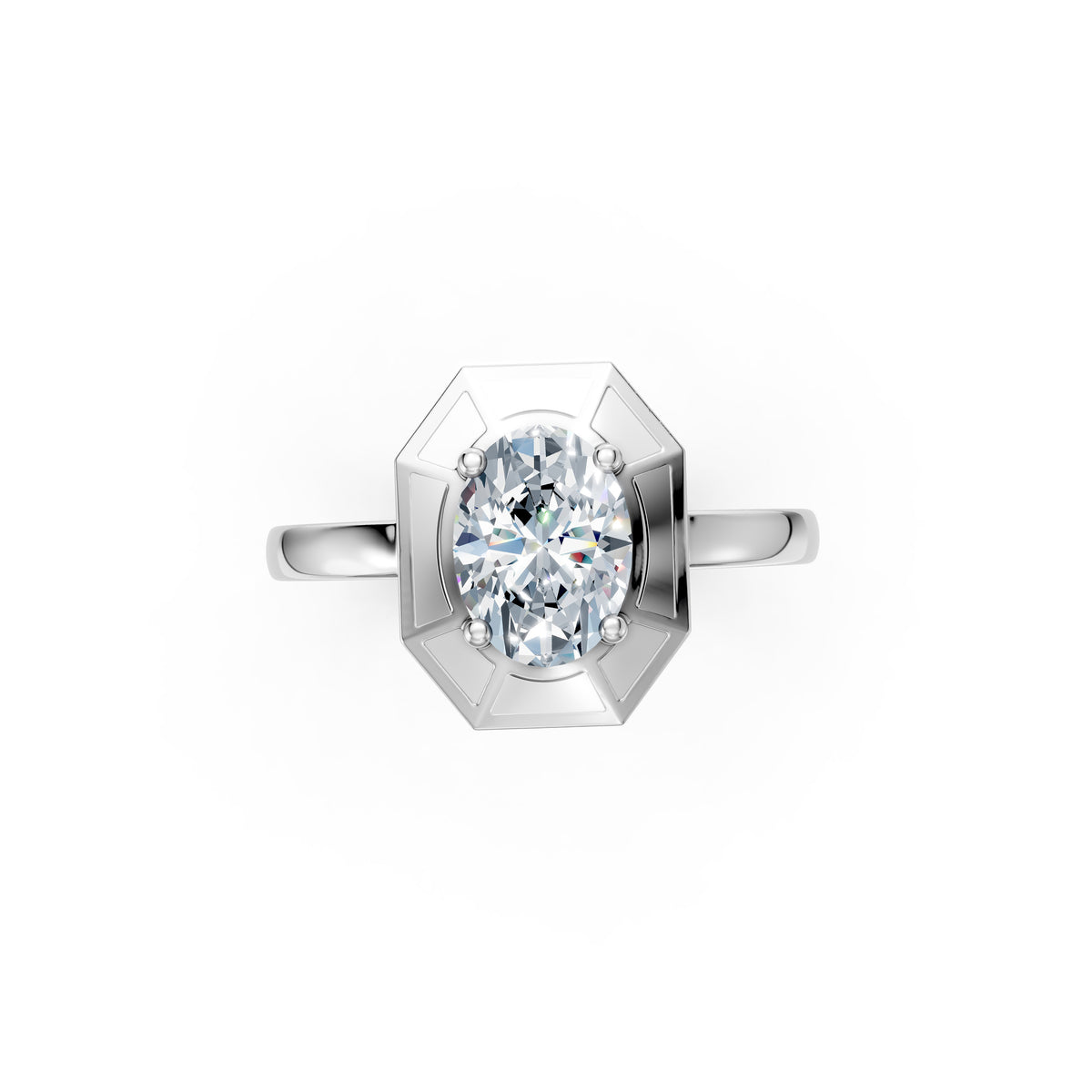Classic Oval Diamond Solitaire Ring