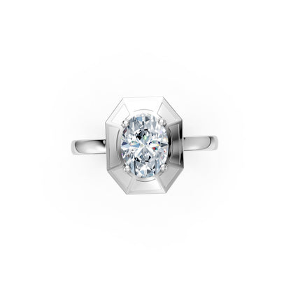 Classic Oval Diamond Solitaire Ring