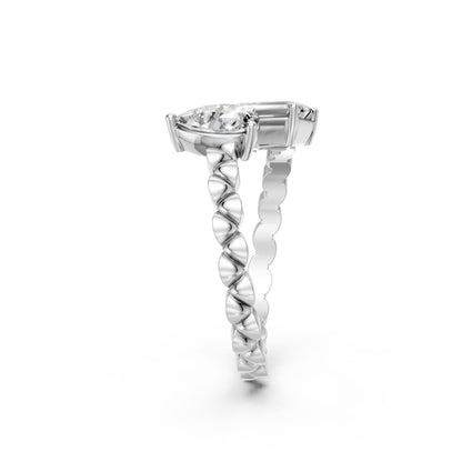 Pear and Emerald Duo Diamond Ring