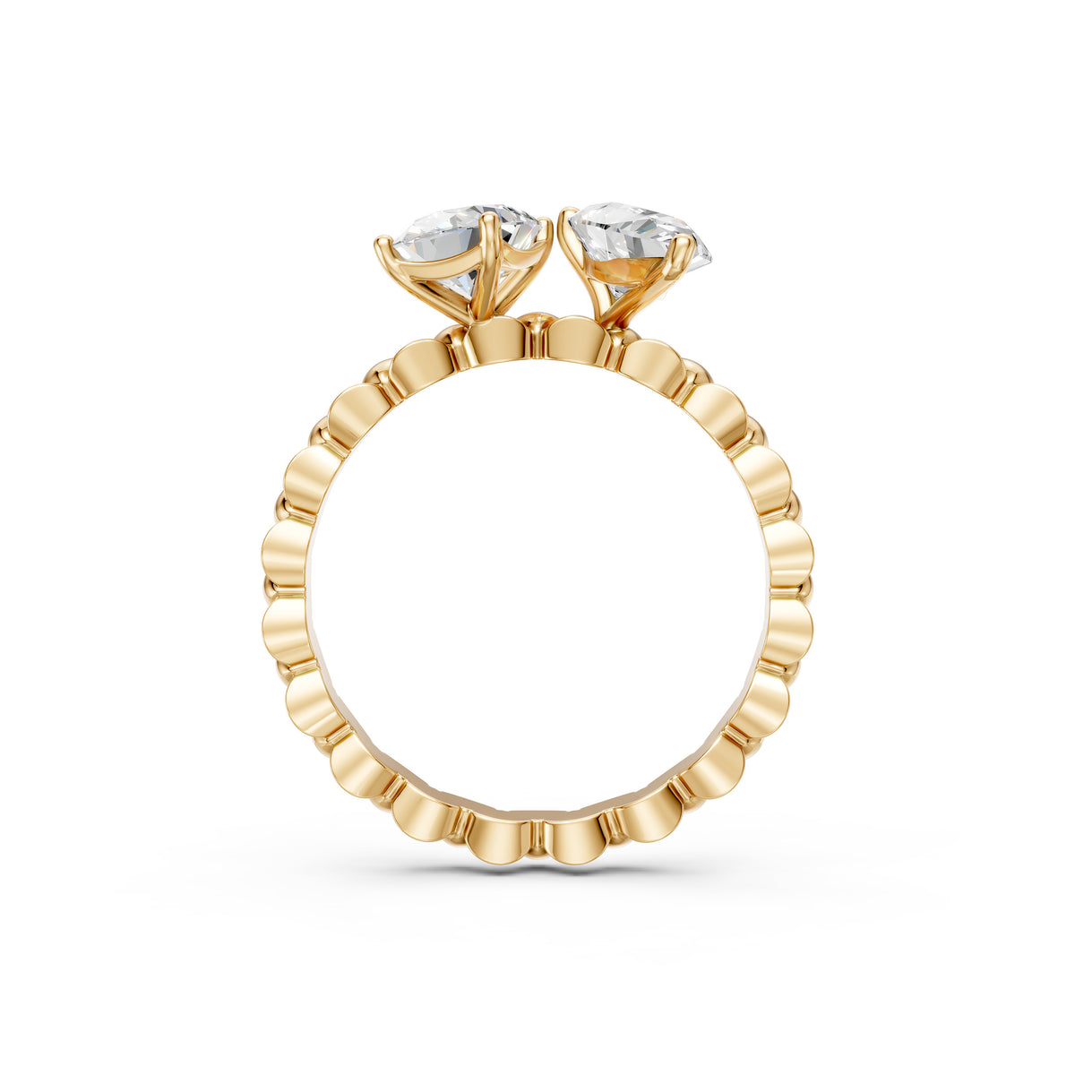 Pear and Emerald Duo Diamond Ring