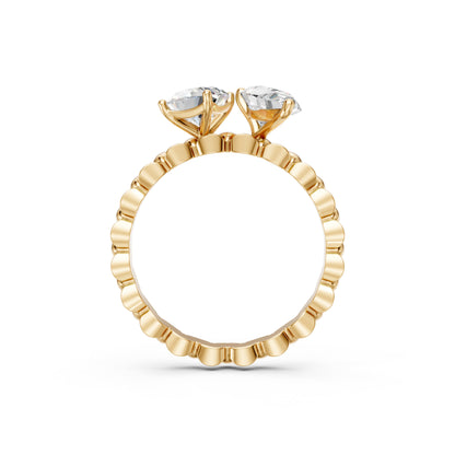 Pear and Emerald Duo Diamond Ring
