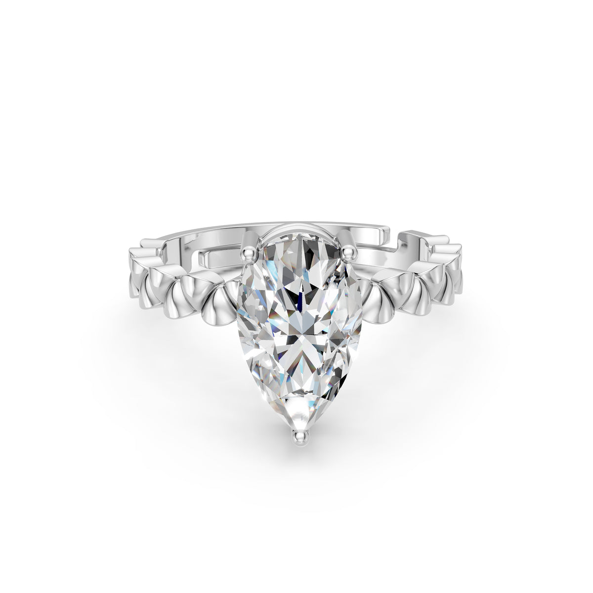 Solitaire Pear Diamond Engagement Ring