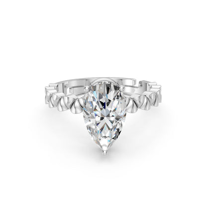Solitaire Pear Diamond Engagement Ring