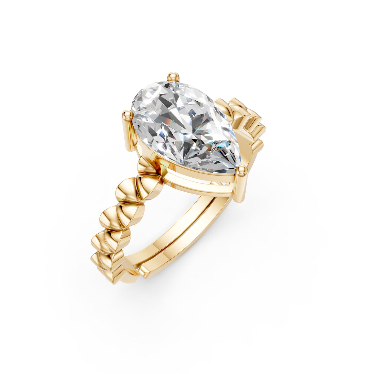 Solitaire Pear Diamond Engagement Ring