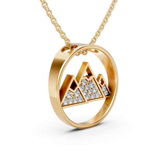 Nature Lovers Mountain Diamond Charm Pendant