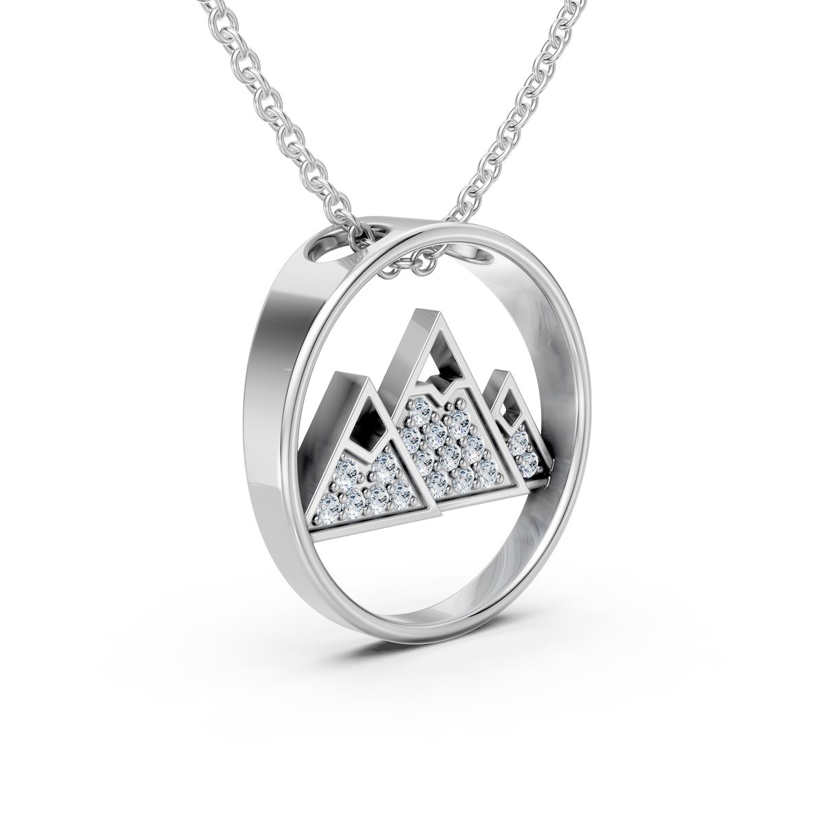 Nature Lovers Mountain Diamond Charm Pendant