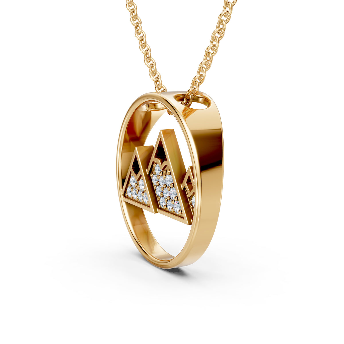 Nature Lovers Mountain Diamond Charm Pendant