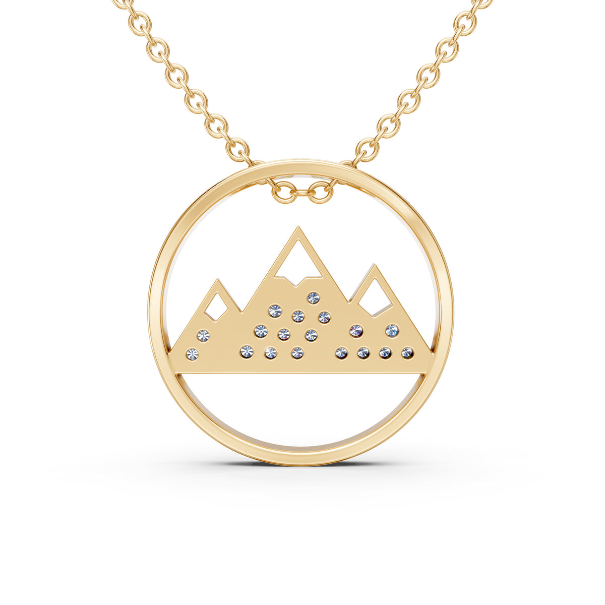 Nature Lovers Mountain Diamond Charm Pendant