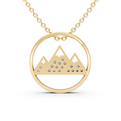 Nature Lovers Mountain Diamond Charm Pendant