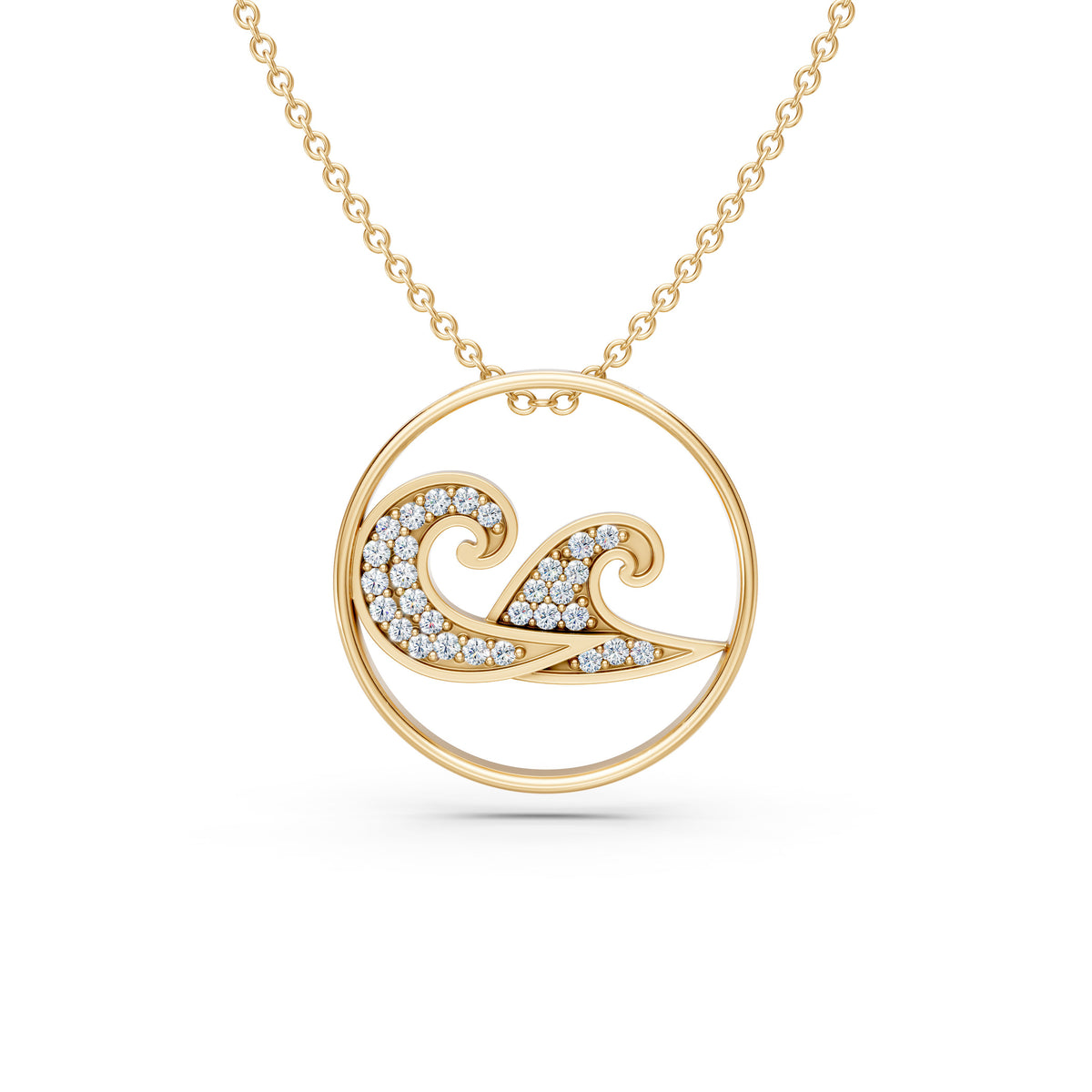 Nature Lovers Beach Waves Diamond Pendant Charm