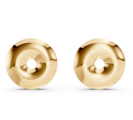 Gold Dome Button Stud Earrings - Front View